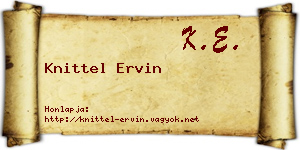 Knittel Ervin névjegykártya