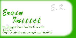 ervin knittel business card